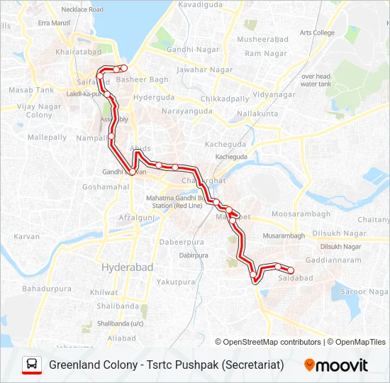 105S Bus Line Map