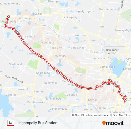 216L Bus Line Map
