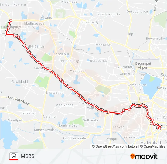 216L Bus Line Map