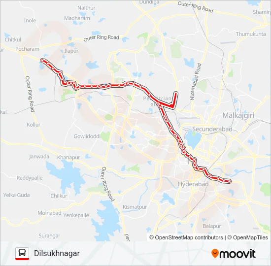 225D Bus Line Map
