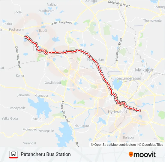 225D Bus Line Map