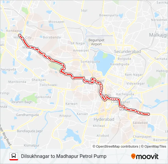 127 Bus Line Map