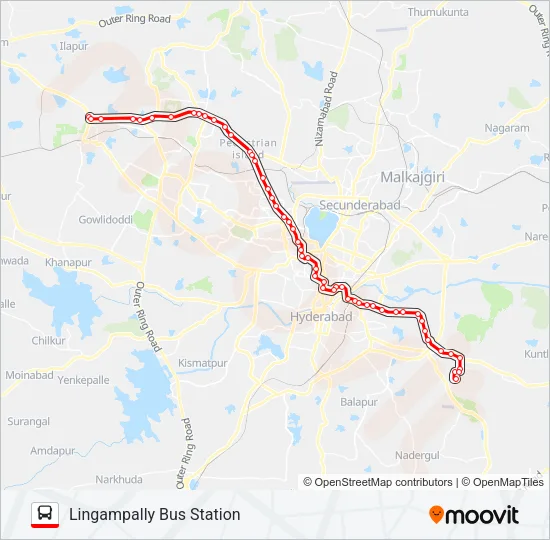 225L/V Bus Line Map
