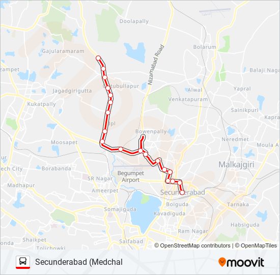 29 bus Line Map