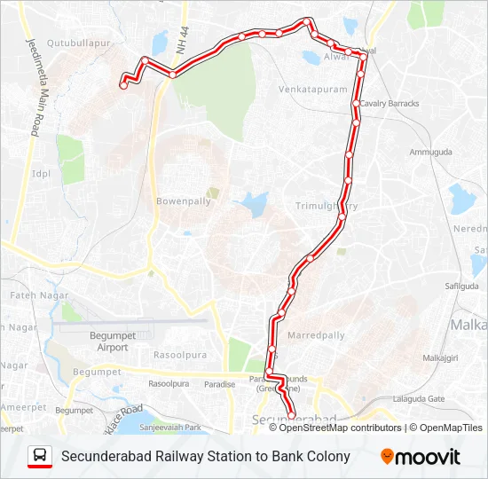 25B Bus Line Map
