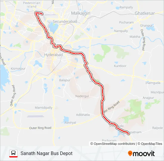 158/277D Bus Line Map