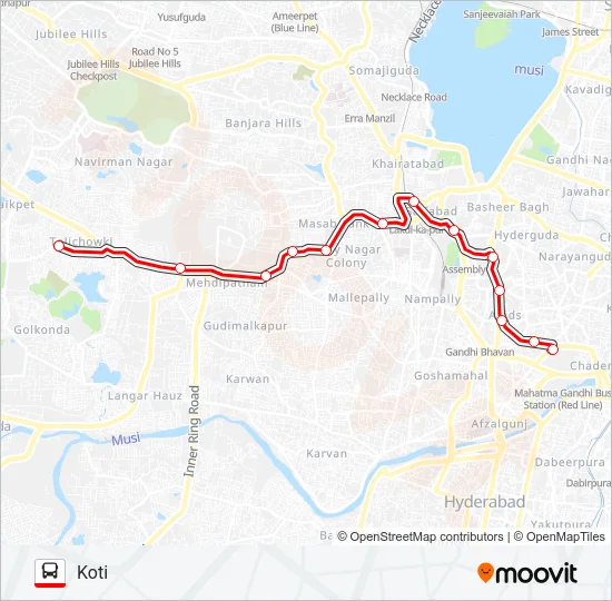 142S Bus Line Map