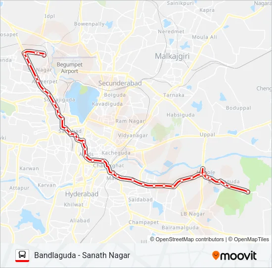 158 Bus Line Map