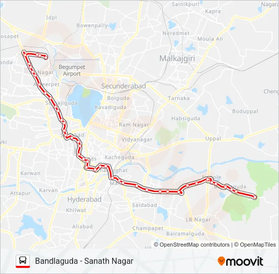 158 Bus Line Map