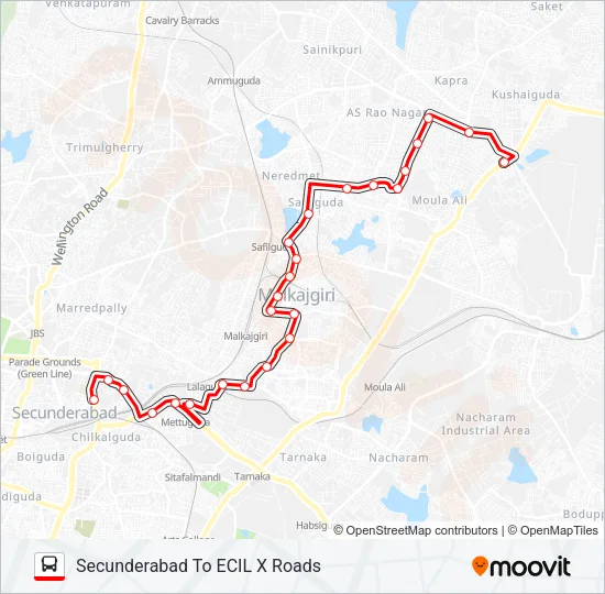 16R Bus Line Map