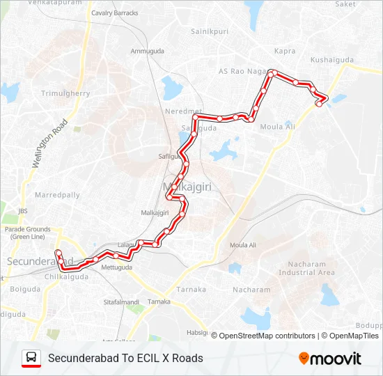 16R Bus Line Map