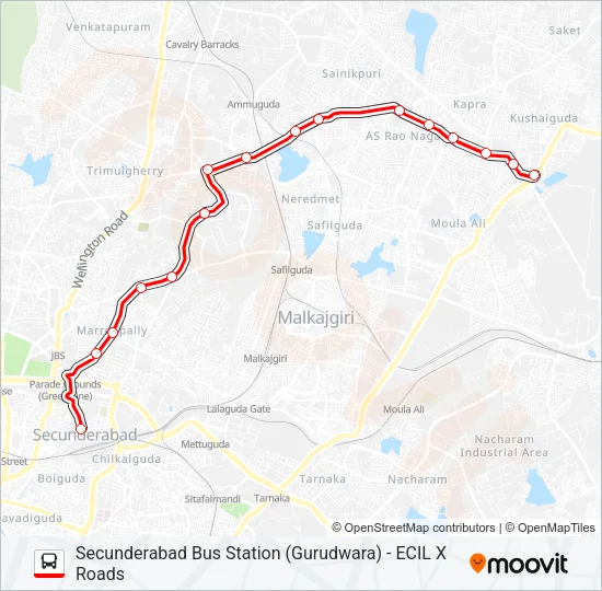 37E Bus Line Map