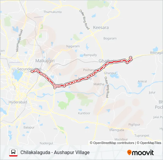 245A Bus Line Map
