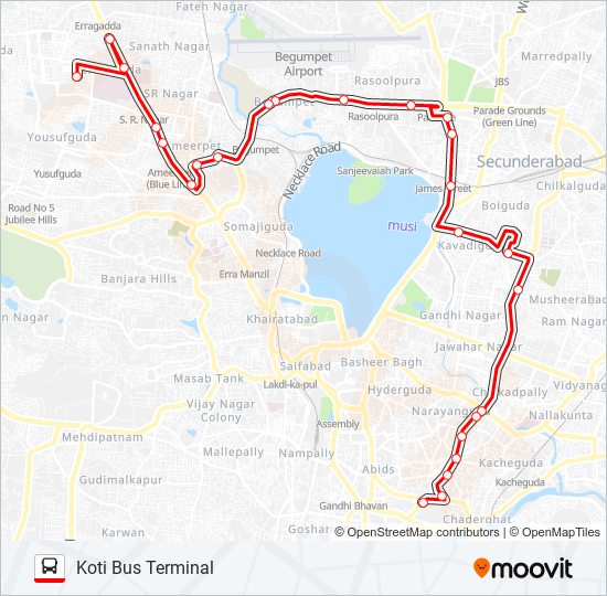 45A bus Line Map