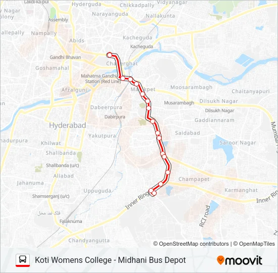 102W Bus Line Map