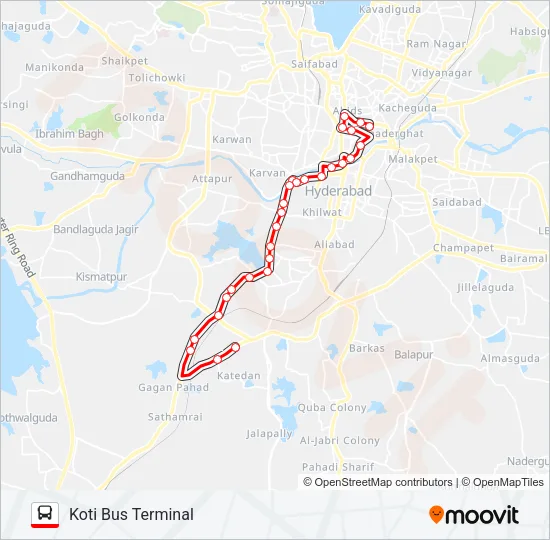 95K Bus Line Map