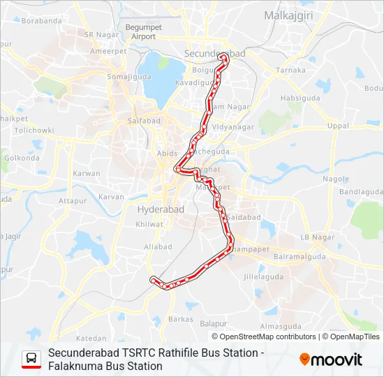102K Bus Line Map