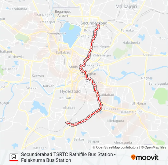 102K Bus Line Map