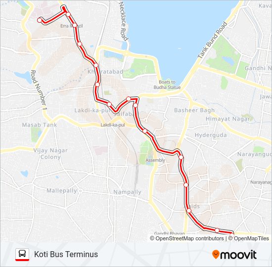 135 bus Line Map