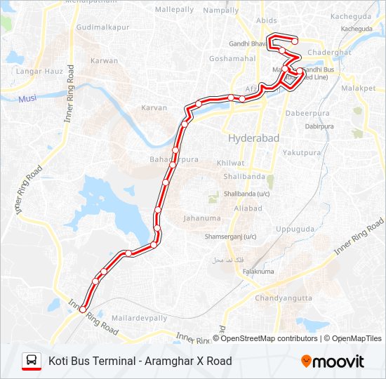 95P bus Line Map