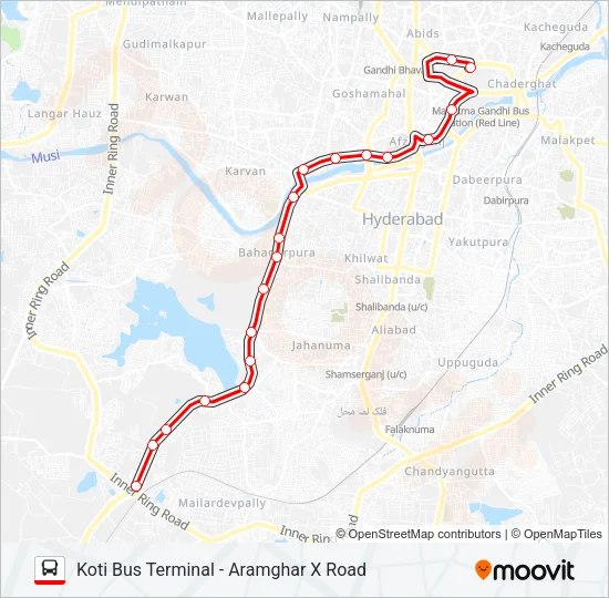 95P Bus Line Map