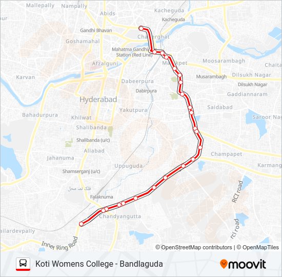 102A bus Line Map