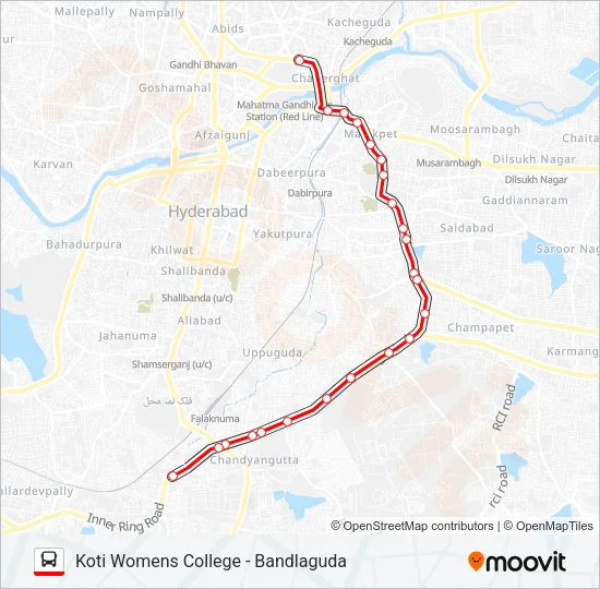 102A Bus Line Map