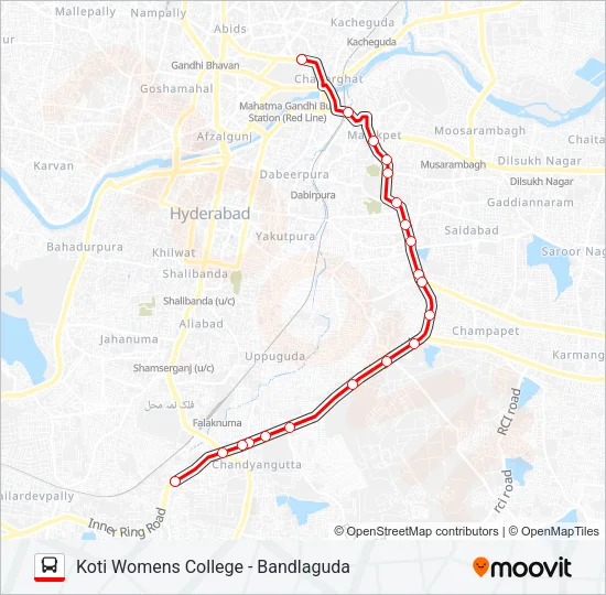 102A Bus Line Map