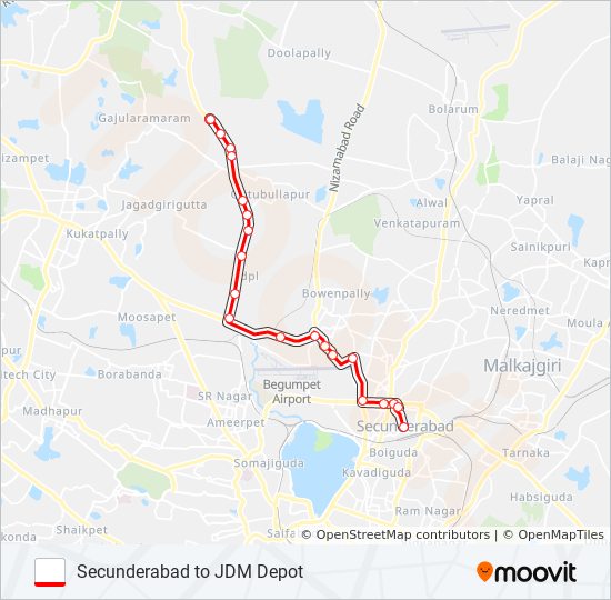 29b Route: Schedules, Stops & Maps - Jeedimetla Bus Depot (Updated)