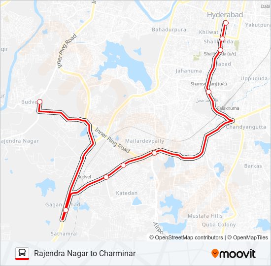 Rajendra Nagar Hyderabad Map 178R Route: Schedules, Stops & Maps - Rajendranagar (Updated)