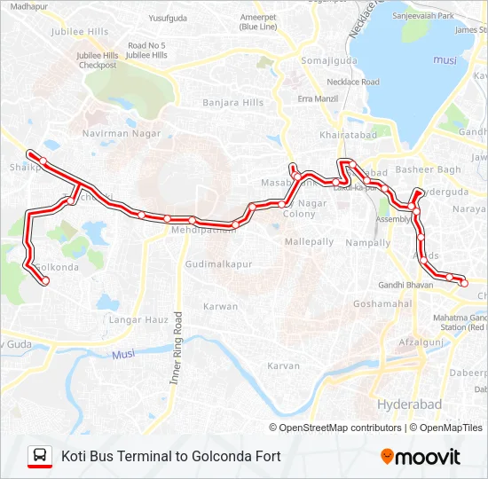 142K Bus Line Map