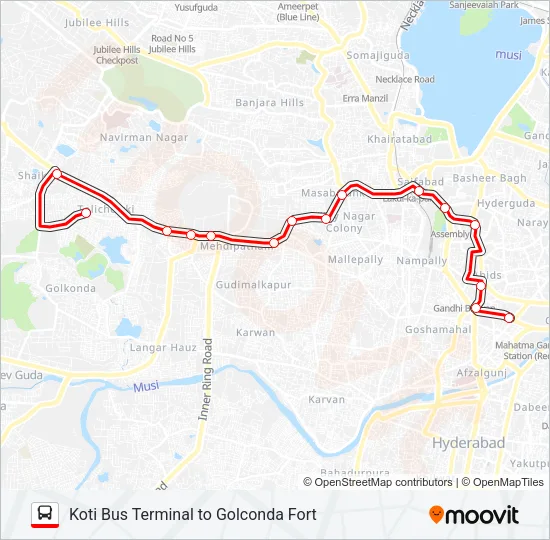 142K Bus Line Map
