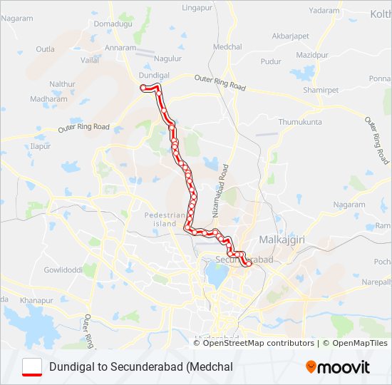 227b Route: Schedules, Stops & Maps - Dundigal (Updated)