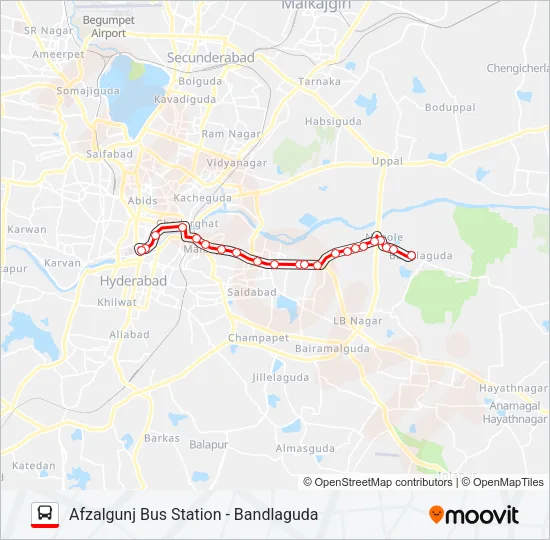 72J Bus Line Map