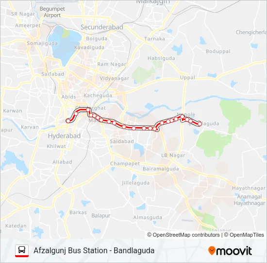 72J Bus Line Map