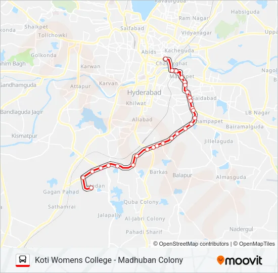 102N Bus Line Map