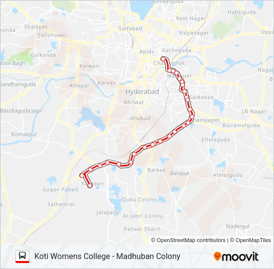 102N Bus Line Map