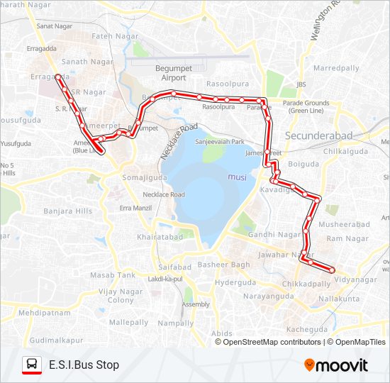 45 bus Line Map