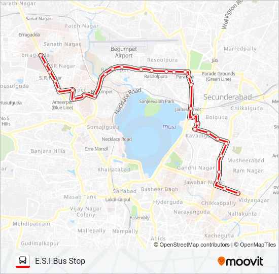 45 Bus Line Map