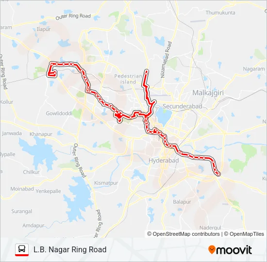 222L Bus Line Map