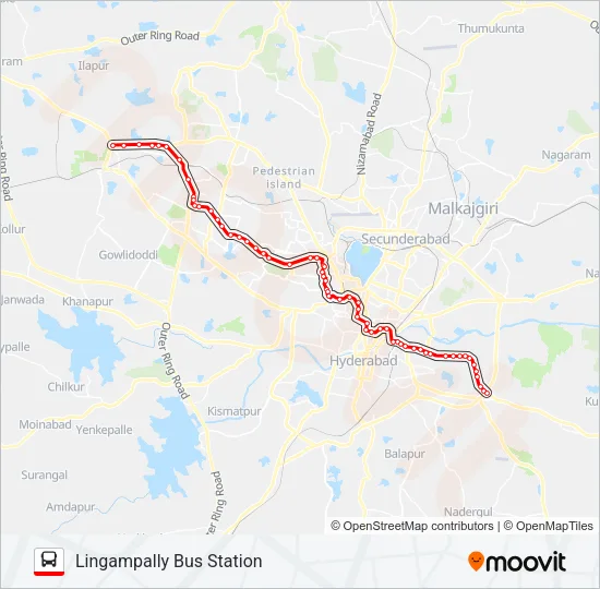 222L Bus Line Map