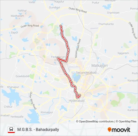 9X/272G Bus Line Map