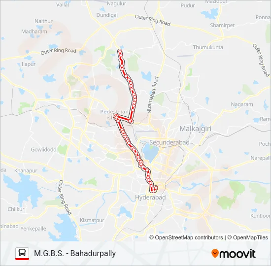 9X/272G Bus Line Map