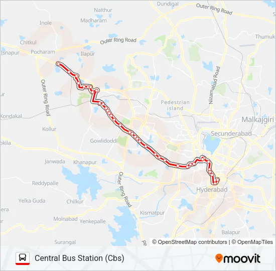 217C Bus Line Map