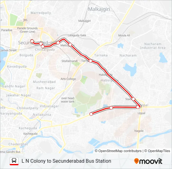 18R Bus Line Map