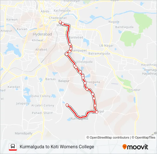 203K Bus Line Map