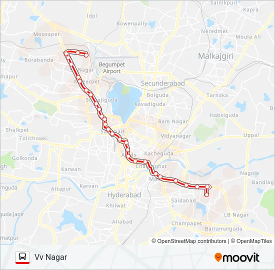 158N Bus Line Map