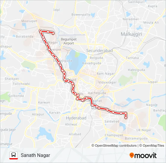 158N Bus Line Map