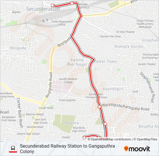 44X Bus Line Map