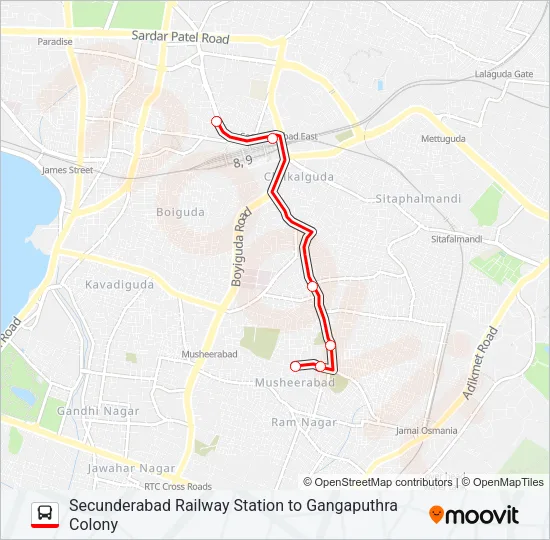 44X Bus Line Map
